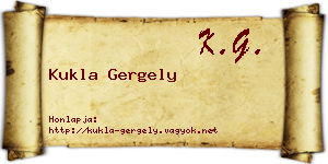 Kukla Gergely névjegykártya